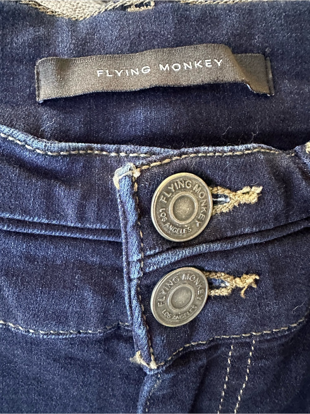 Flying Monkey Women's Dark Indigo High-Rise Skinny Jeggings - Picture 6 of 12